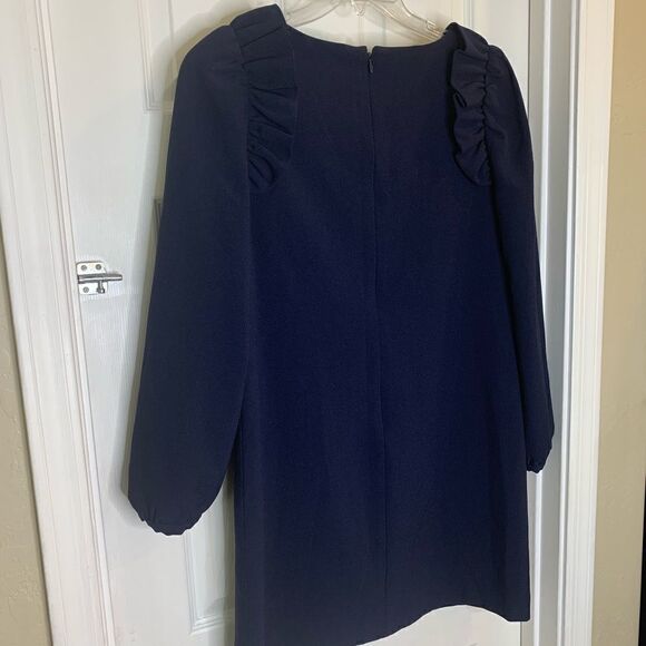 Chelsea 28 Long Sleeve Navy Blue Shift Dress Size 12 - Picture 4 of 9